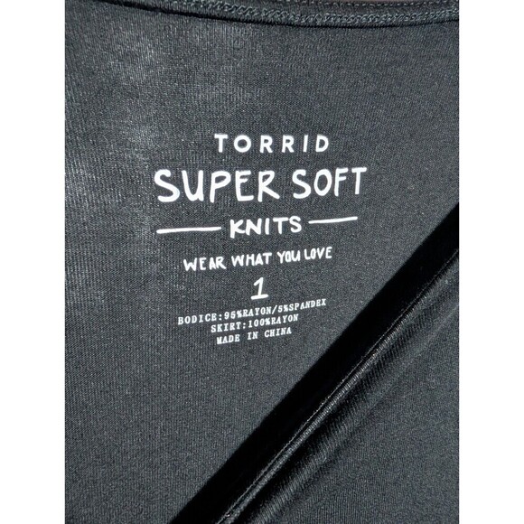 Torrid Women Super Soft Knits Short Sleeve Dress Size 1 XL Rayon Blend Black 120 - Picture 4 of 8
